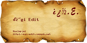 Égi Edit névjegykártya
